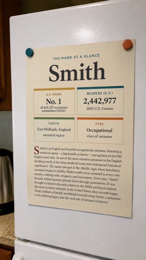 The name at a glance page