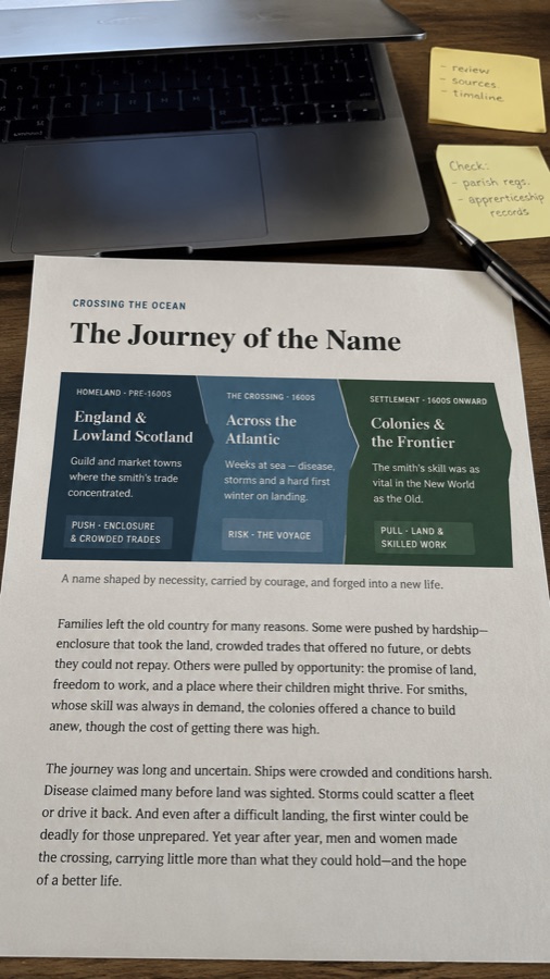 The journey of the name page